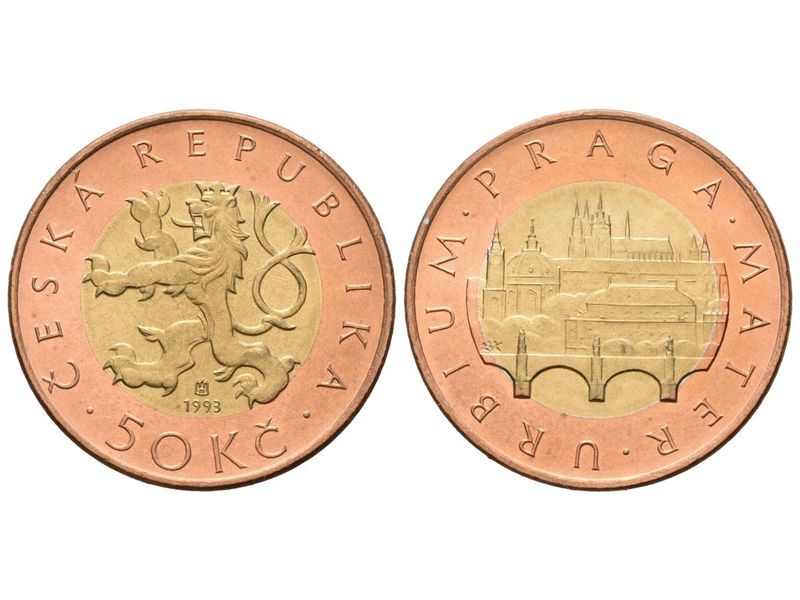 50 Kč — přehled vzácných ročníků — avers a revers